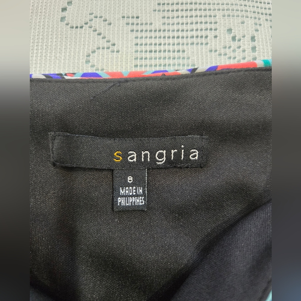 Signature by Sangria Multicolor Geometric Dress Sz 8 - Picture 6 of 9